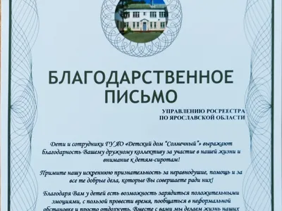 Молодежный совет Ярославского Росреестра посетил с гуманитарной помощью детский дом «Солнечный»